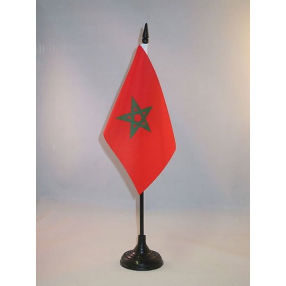 Morocco Table Flag 4'' x 6'' plastic stick and base