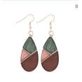 thumbnail image 1 of Morocco Teardrop Statement Wood Earrings Ethnic Drop Hook Fashion Women Jewelry, 1 of 4