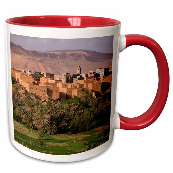 3drose, Morocco. the Oasis Behind the Village of Tinerhir., 11oz Two-tone Red Mug