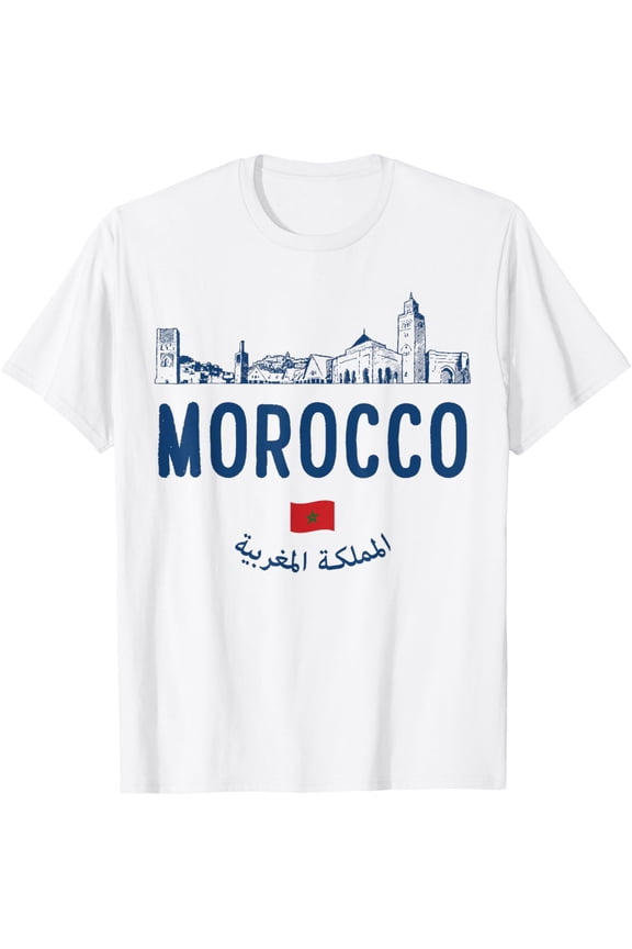 Morocco Travel Morocco Tourist Attractions Landscape T-ShirtMen and women, White T-shirt, size: Extra large