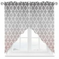 thumbnail image 1 of Morocco Trellis Swag Valances for Windows 2 Pack Abstract Geometric Grey Pink Ombre Swag Kitchen Curtains 45 Inches Long Rod Pocket Short Window Treatment for Kitchen Bathroom 36"x45", 1 of 8