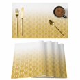 thumbnail image 1 of Morocco Yellow Placemats Set of 4 Geometric Abstract Plaid Gradient Place Mats Indoor Wipeable Table Mats Washable Cloth Dining Table Placemats for Kitchen Holiday Party Home Decor 13x19 Inch, 1 of 9