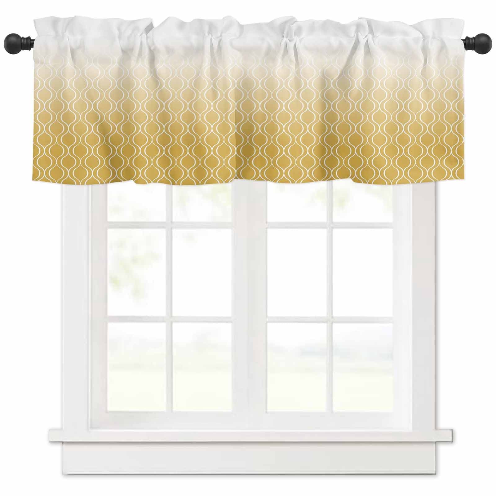 Morocco Yellow Valances for Windows Farmhouse Kitchen Curtains Valances ...