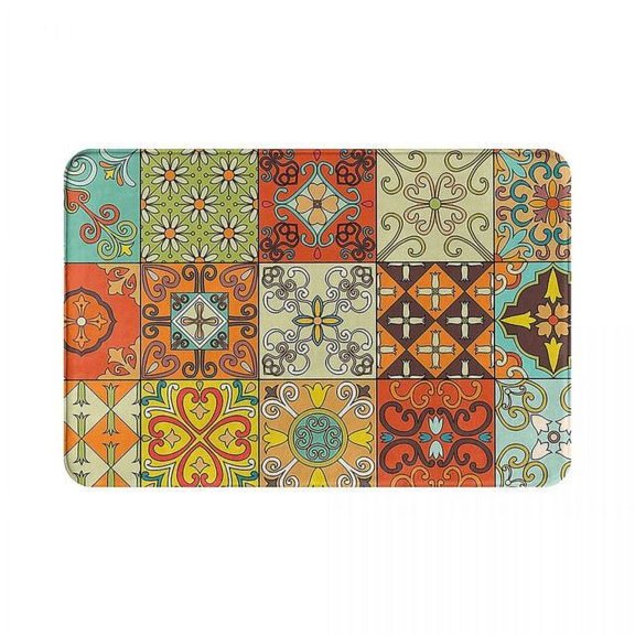 Morocco style retro tile pattern decorative carpet bedroom living study restaurant kitch