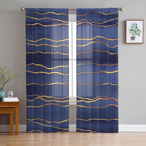 Moroccon Sheer Curtains 84 Inches Long 2 Panels Set, Window Sheer Curtains for Living Room/Bedroom, Moroccan Light Filtering Rod Pocket Curtain 52'' x 84'' x 2