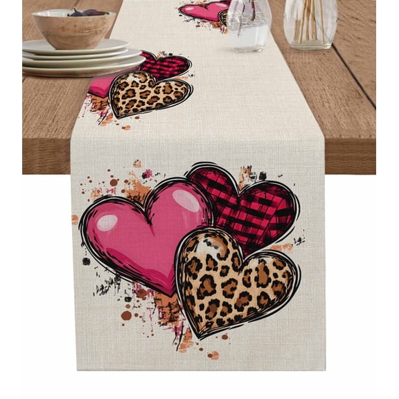 Moroccon Table Runner 36 Inches, Valentine's Day Bed Runner Dresser Scarves Tabletop for Indoor Outdoor Parties/Ceremony/Banquet, 13"x 36"