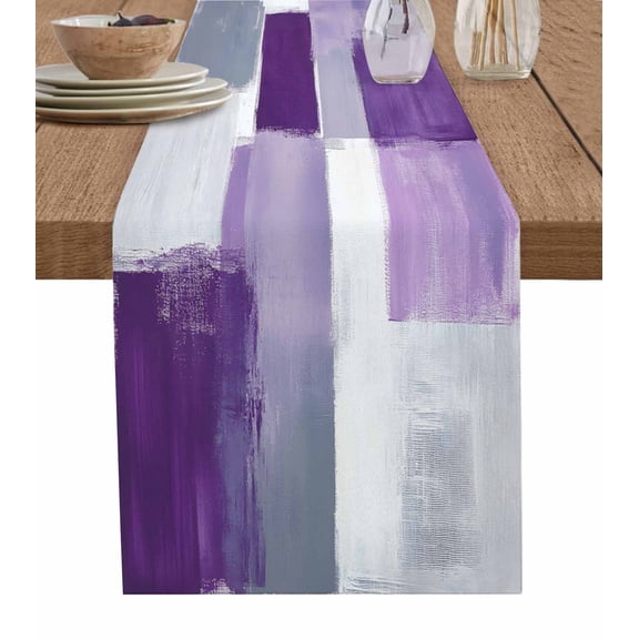 Moroccon Table Runner 48 Inches, Purple Ombre Bed Runner Dresser Scarves Tabletop for Indoor Outdoor Parties/Ceremony/Banquet, 13" x 48"