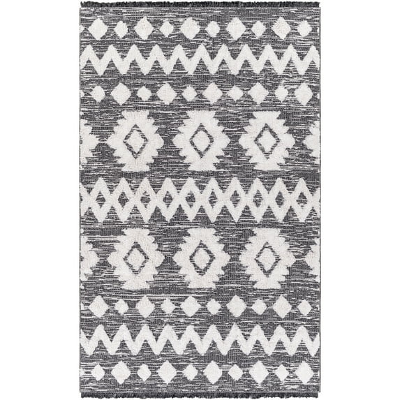 Morocotton Charcoal Global 8' x 10' Area Rug