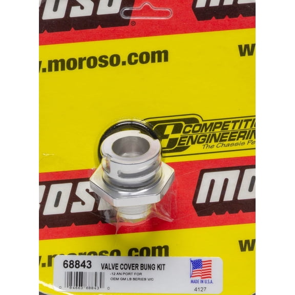 Moroso for GM LS Valve Cover Breather Kit -12An Male Fitting - Double Tab Oil
