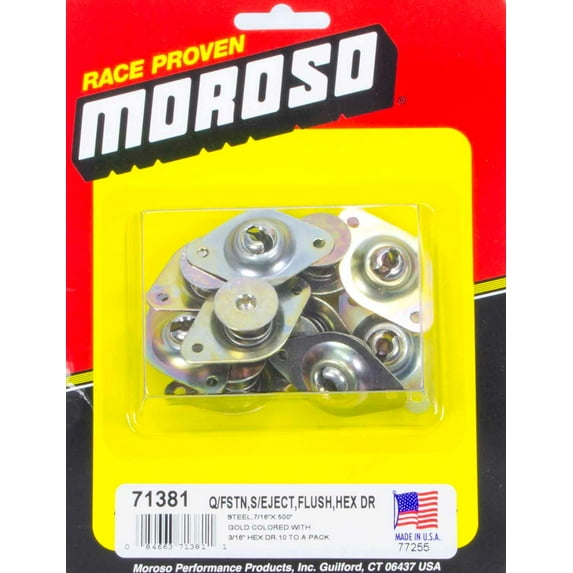 Moroso 71381 Large Head Self Ejecting Flush Head 3/16in Hex Drive 7/16in x .500