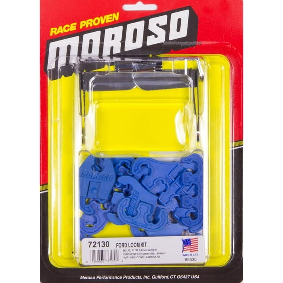 Moroso Spark Plug Wire Loom 7 mm-9 mm Blue/Chrome SBF P/N 72130