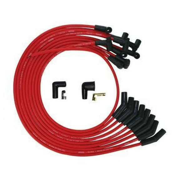Moroso for SB Ford 351W 135 Deg Plug Boots HEI Ultra Spark Plug Wire Set - Red