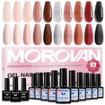 thumbnail image 1 of Morovan 10-Color Nude Pink Gel Nail Polish Set,Classic Neutral Shades for Spring & Everyday Manicure, Home Salon DIY Kit, 1 of 9