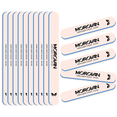 MOROVAN Nail File Kit 10 Pack 100/180 Grit Emery Boards and 5 Pack mini nail files Professional Reusable For Acrylic,Gel,Natural Nails