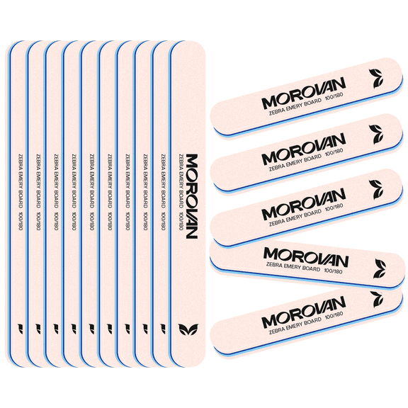 MOROVAN Nail File Kit 10 Pack 100/180 Grit Emery Boards and 5 Pack mini nail files Professional Reusable For Acrylic,Gel,Natural Nails