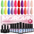 thumbnail image 1 of Morovan 13Pcs Neon Gel Polish Set,Complete Kit with Base & Top Coats for Women Girls Salon-Worthy Nails at Home, 1 of 9