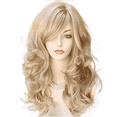 thumbnail image 1 of Morovan 22 Inch Blonde Brown Curly Wig with Bangs Heat Resistant Synthetic for Cosplay and various festivals, 1 of 6
