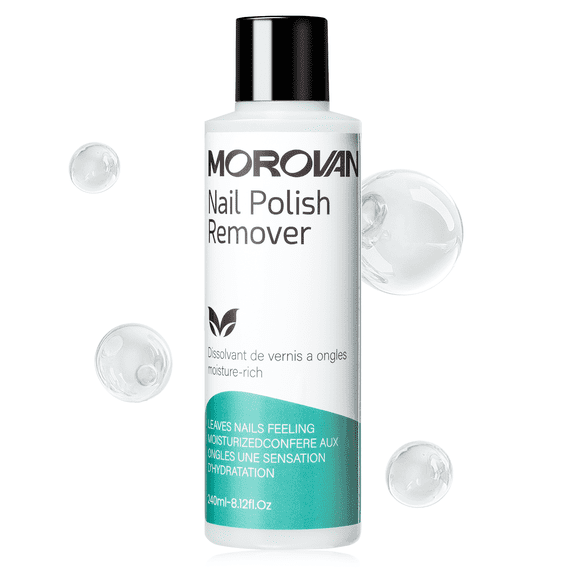 Morovan Nail Polish Remover, Acetone-Free & Non Drying for Regular & Shellac Nail Polishes, 8.12 fl.oz