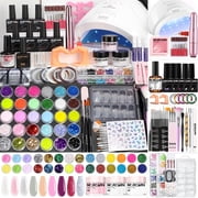 Morovan Professional Acrylic Nail Kit for Beginners - Complete Starter Set with U V Lamp Nail Tips Glue Drill Files & More