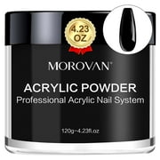 Morovan Black Acrylic Nail Powder 4oz Professional Acrylic Nail Powder Large Acrylic Nail Powder