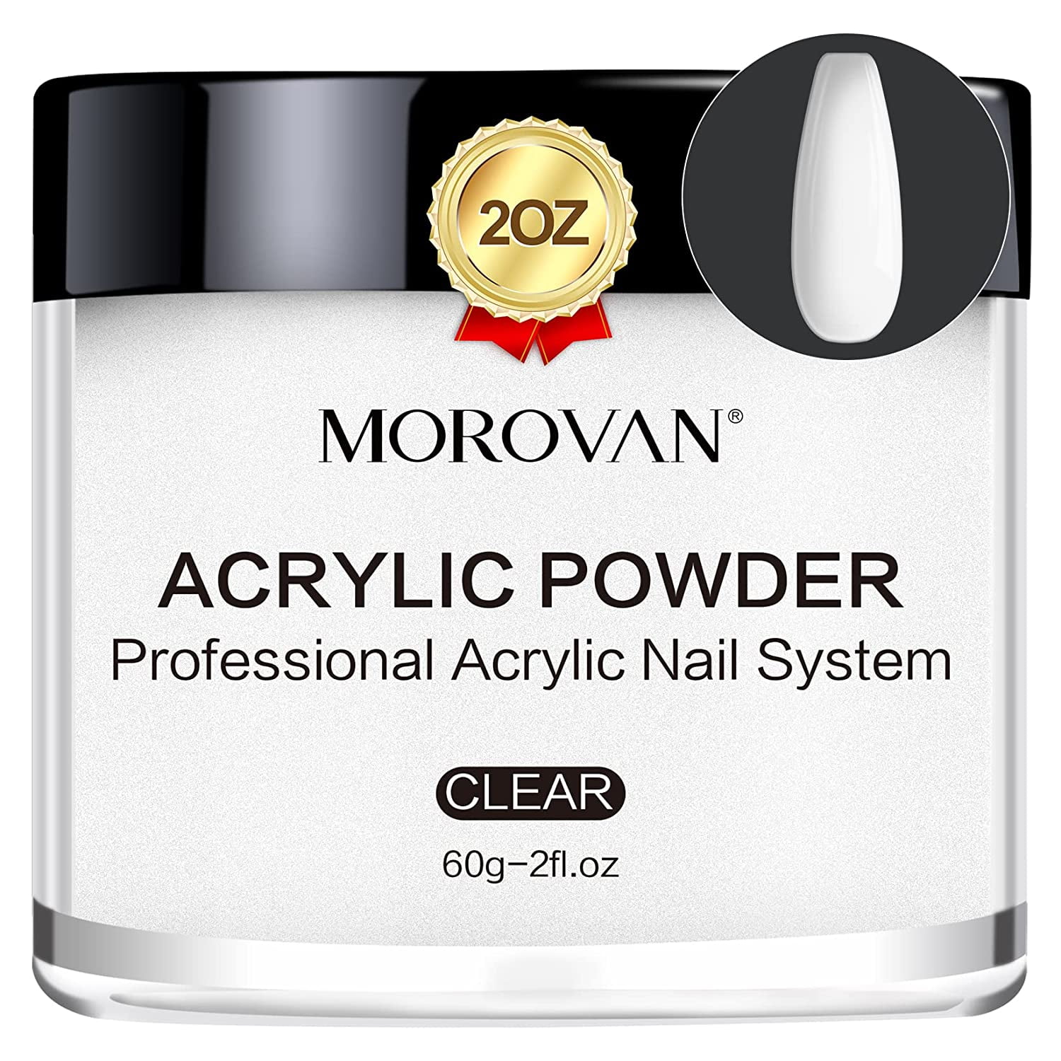 Morovan Black Acrylic Nail Powder 4oz Professional Acrylic Nail Powder Large Acrylic Nail Powder, Size: 120g / 4oz