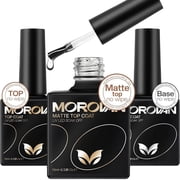 Morovan Gel Base Top Coat 3PCS No Wipe Gel Shine Matte Top and Base Coat Set
