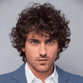 thumbnail image 1 of Morovan Men's Brown Curly Wig - Short Texture Synthetic Hair Suitable for gatherings and daily activities, 1 of 7
