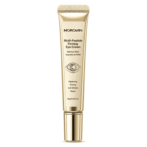 Morovan Multi-Peptide Eye Cream with Hyaluronic Acid, Smoothing & Anti-Aging Skincare,0.68 fl.oz