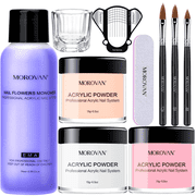 Morovan Nail Acrylic Powder and Liquid Monomer Set for Acrylic Nails Extension Starter Kit