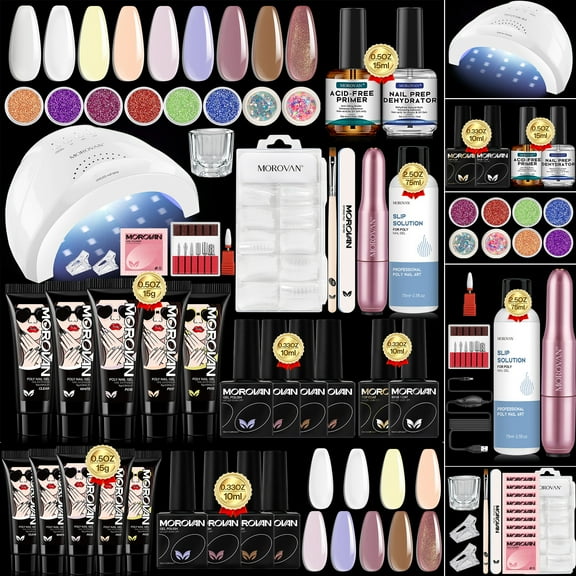 Morovan Nail Kit: Multi-Colors Poly Gel,Christmas