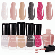 Morovan Nail Polish Set:6 Colors Nail Polish Kit Regular Air Quick Dry Fingernail Polish Pack for Women Nail Art Design Gift Holiday Party