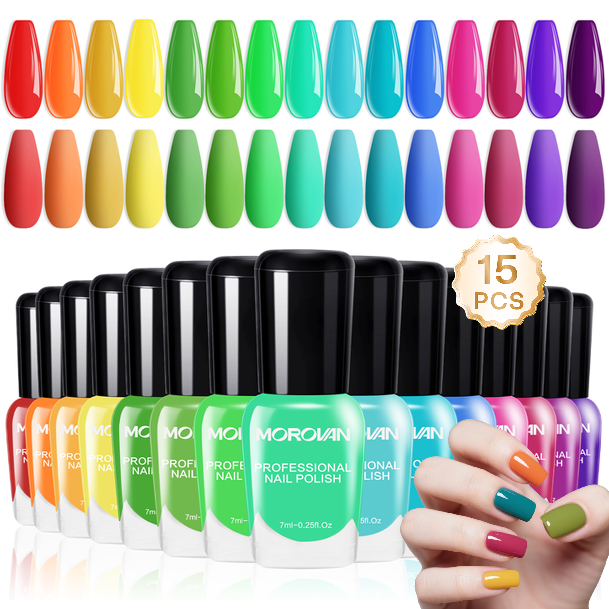 Walmart Black Friday Deals 2025 - MOROVAN Nail Polish Gift Set, 15 Macaron Colors, Quick Dry, Glossy Finish, DIY Home Manicure Kit