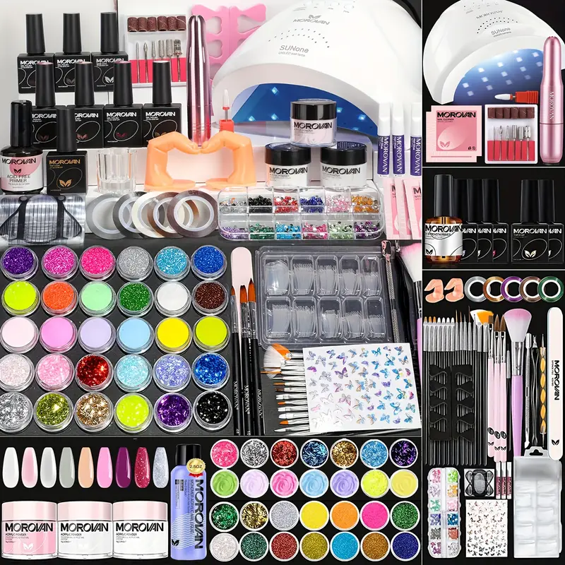 Morovan Professional Acrylic Nail Kit: Beginners with Everything Acrylic Nail Starter Kit Acrylic Nail Supplies Gifts for Women Girl
