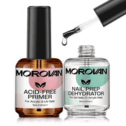 Morovan Professional Natural Nail Prep Dehydrator and Acid-Free Primer Set