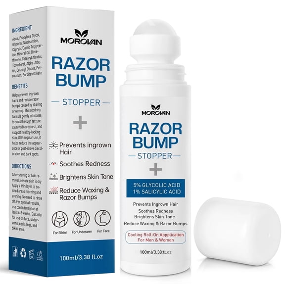 Razor Bumps Ingrown Hair Treatment Serum Post Shave and Waxing for Body Beard and Bikini Area Men and Women 3.38 fl oz
