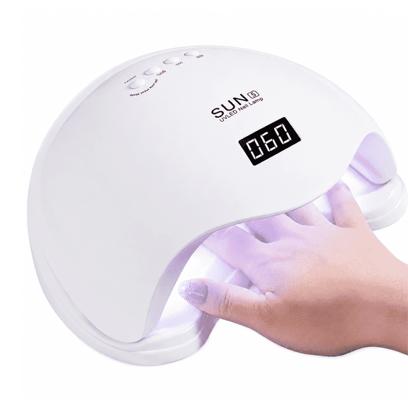 Morovan 48W UV LED Nail Lamp Fast Curing, 24 Beads Infrared Sensor Nail Dryer, 10/30/60/99s Timer Settings, Detachable Base, DIY Salon Manicure Art Tools