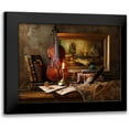 thumbnail image 1 of Morozov, Andrey 14x12 Black Modern Framed Museum Art Print Titled - Still Life With Violin And Painting, 1 of 5