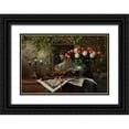 thumbnail image 1 of Morozov, Andrey 18x13 Black Ornate Wood Framed with Double Matting Museum Art Print Titled - Still Life With Flowers And Picture, 1 of 4