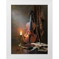 thumbnail image 1 of Morozov, Andrey 19x24 White Modern Wood Framed Museum Art Print Titled - Still Life With Violin And Candle, 1 of 4
