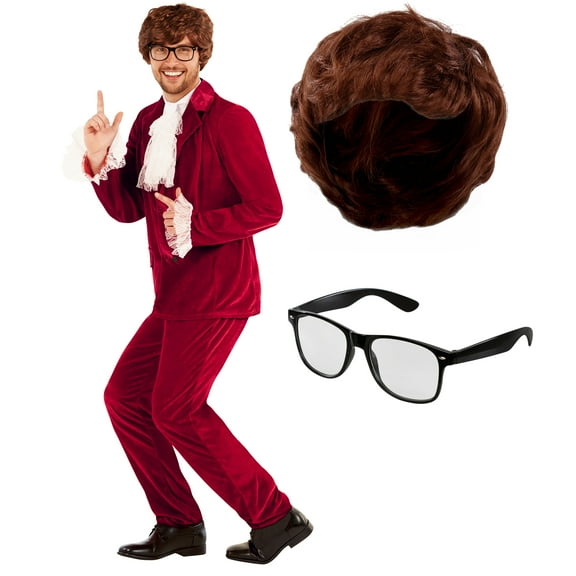 Morph 60S Spy Red Costume Men Halloween Costume For Men Red Medium