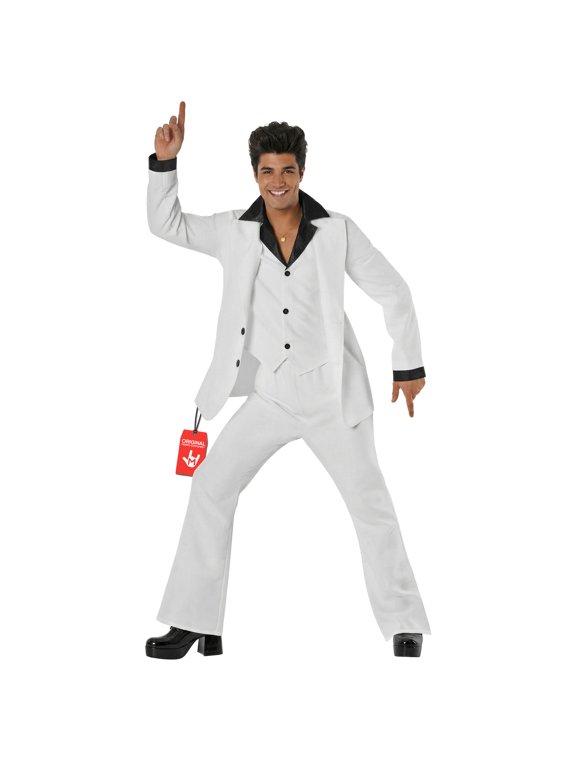 70S White Flares Suit Men Costume Halloween Costume for Men White XX-Large
