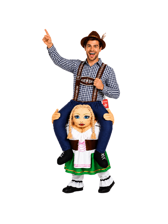 Adult Drinks Piggyback Costume Oktoberfest Drindl Ride On Halloween Green XL