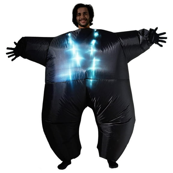 Morph Adult Inflatable Black LIGHT UP Costume Suit Halloween Black L