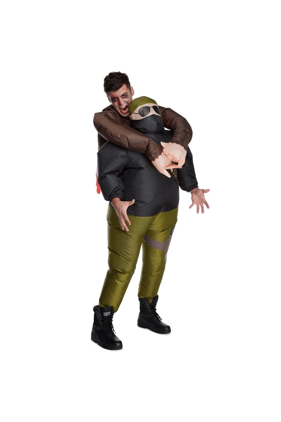Adult Inflatable Ride On Zombie Hunter Costume Blow Up Halloween Multi-color One Size