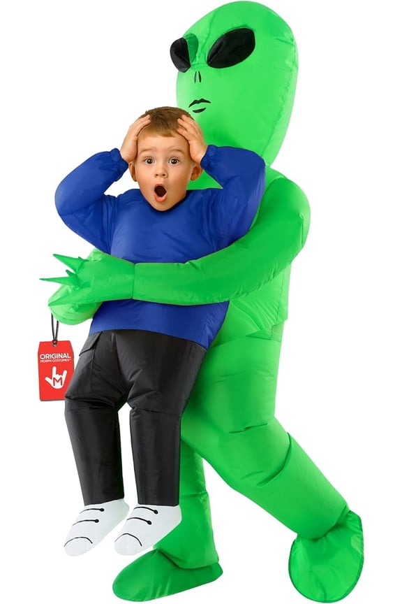 Alien Pmu Inflatable Costume Kids S Halloween Costume for Unisex Green Small