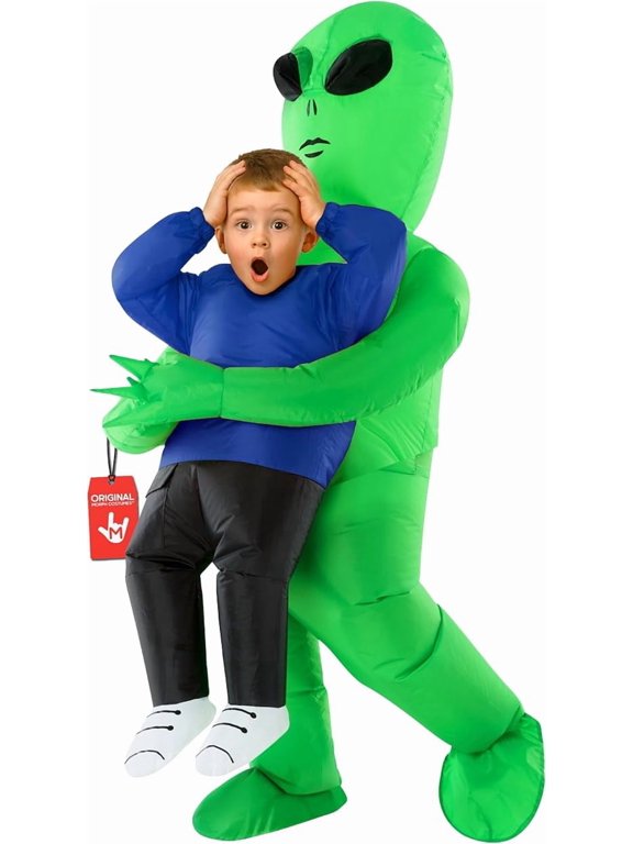 Alien Pmu Inflatable Costume Kids S Halloween Costume for Unisex Green Small