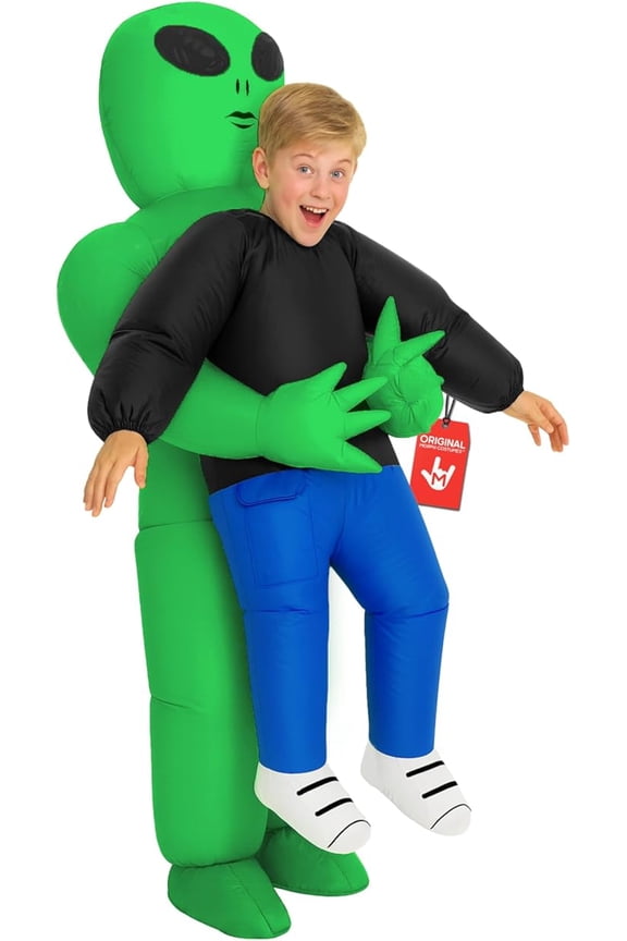 Alien Pmu Inflatable Kids Halloween Costume for Boy Green One Size
