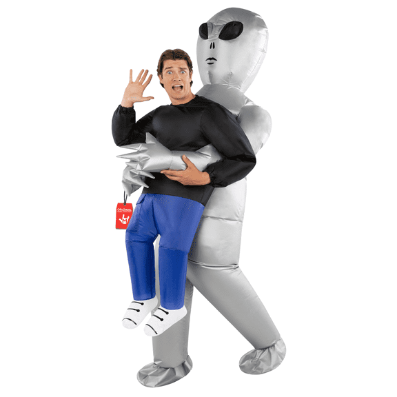 Morph Alien Pmu Silver Inflatable Costume Adult Halloween Costume For Unisex Silver One Size