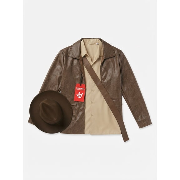 Morph Archaeologist Hero Men Costume Halloween Costume for Men Brown 3X-Large