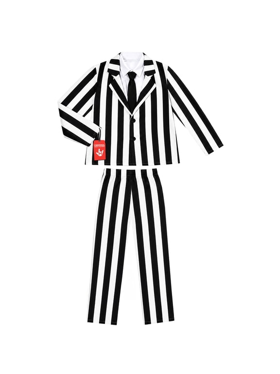 Beetle Striped Suit Boys Halloween Costume For Boy Black 7-9 Years